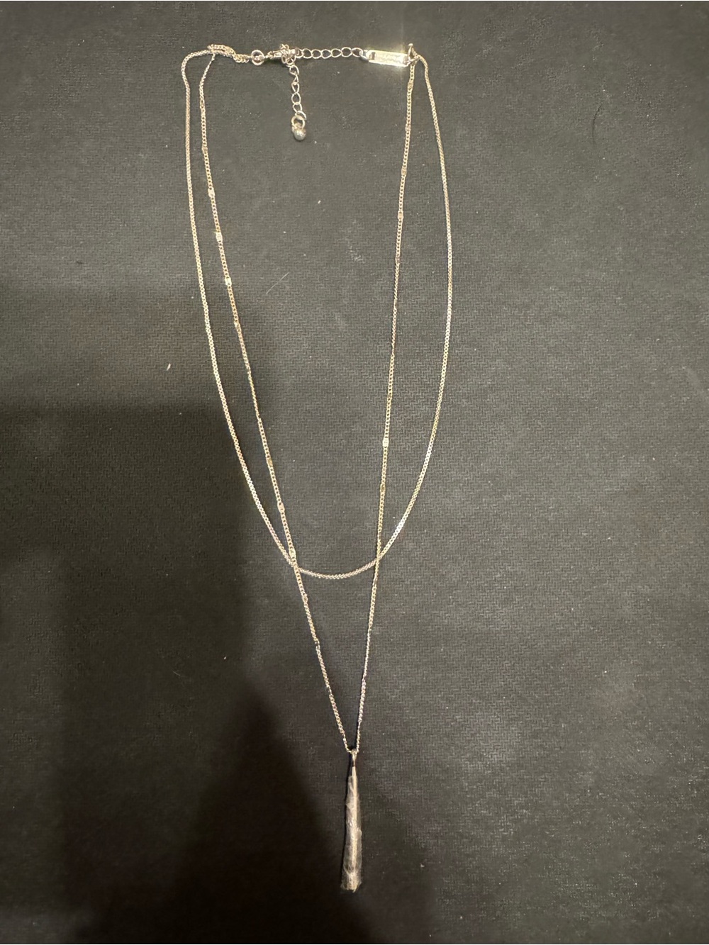 Jenny Bird Layered Silver Tone Pendant Necklace